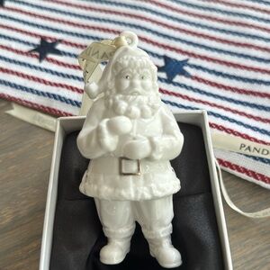 Pandora White Holiday Santa Ornament